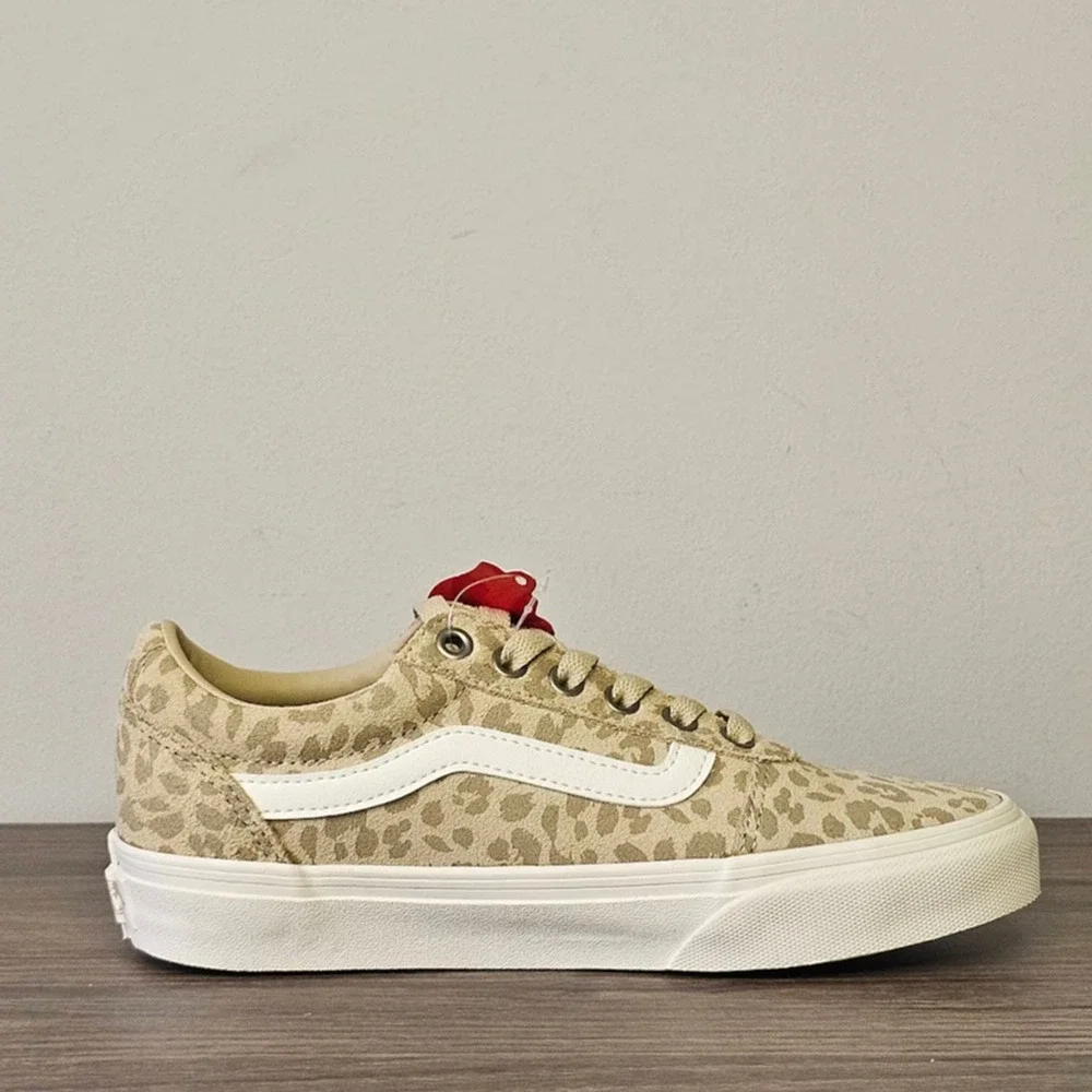Vans Women's Ward Animal Print Sneakers Size 6.5 White/Brown NWT - Picture 3 of 7